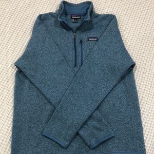 Men's Better Sweater 1/4-Zip Fleece. Size Large. Color is Pigeon Blue